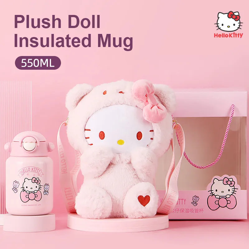 Hello Kitty Melody Kuromi Plush Water Bottle Carrier
