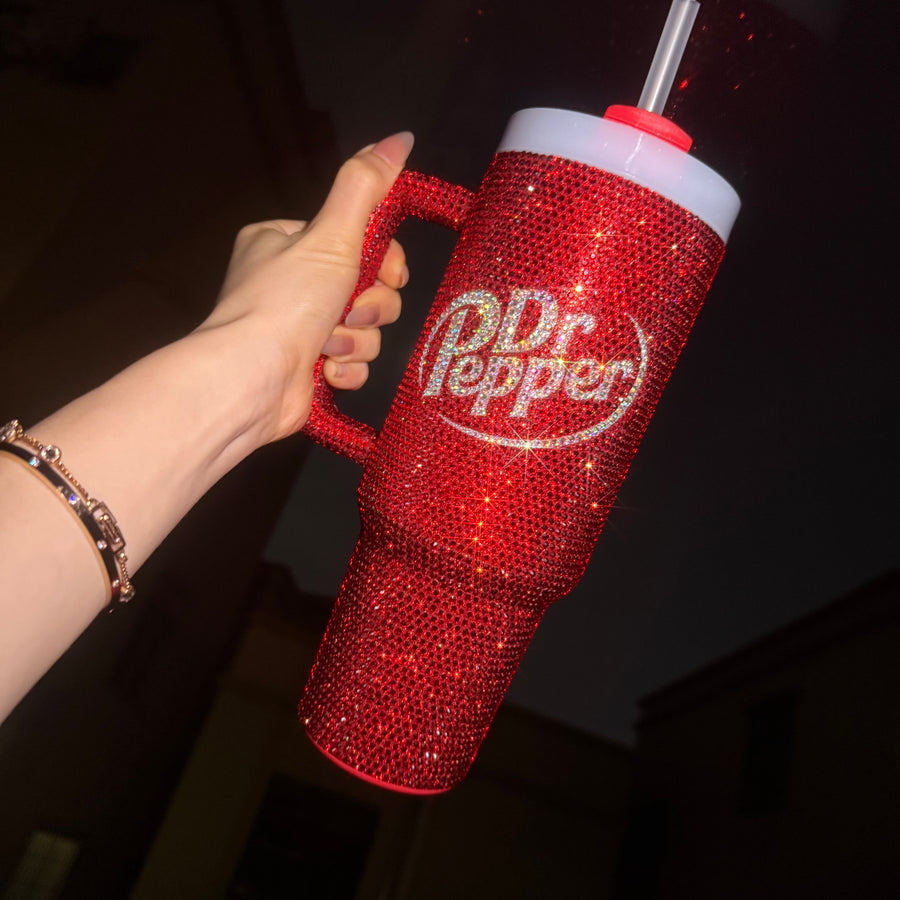 40oz Dr Tumbler Studded With Diamonds 🚢Free Shipping🚢
